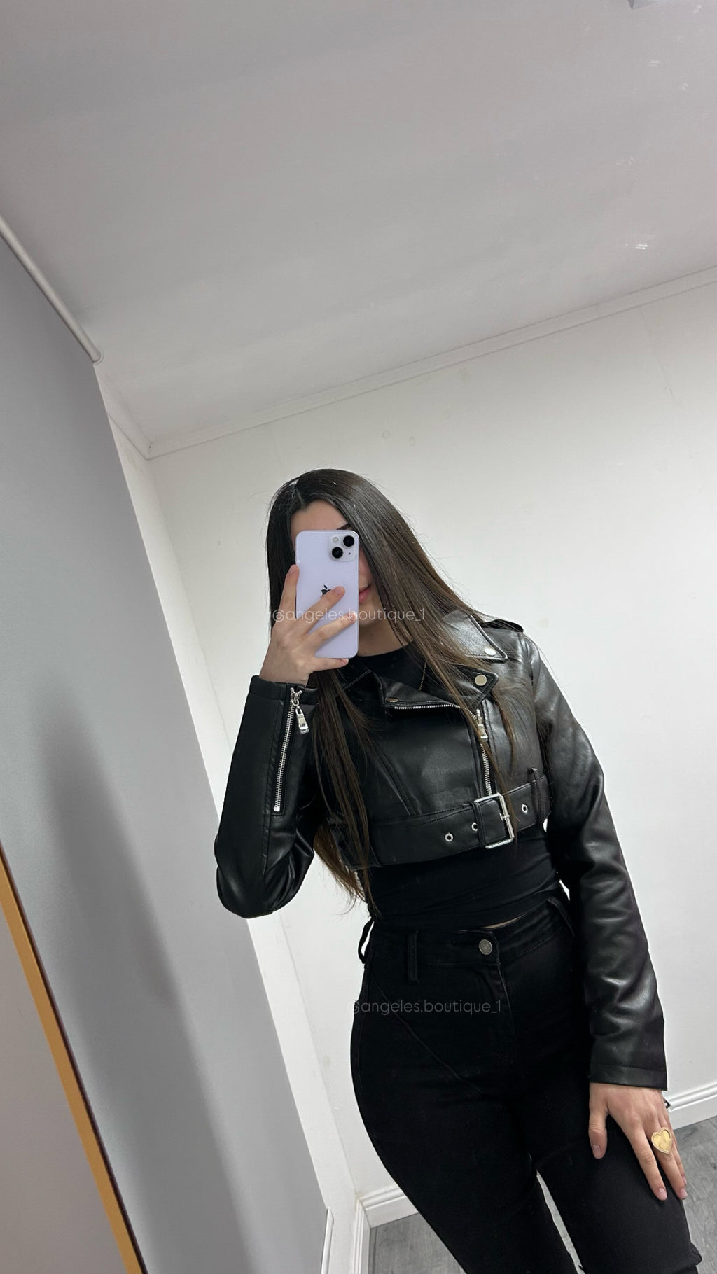 MINI JACKET CINTURÓN BLACK