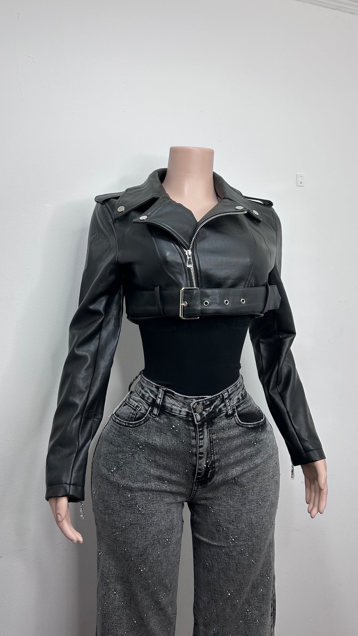 MINI JACKET CINTURÓN BLACK