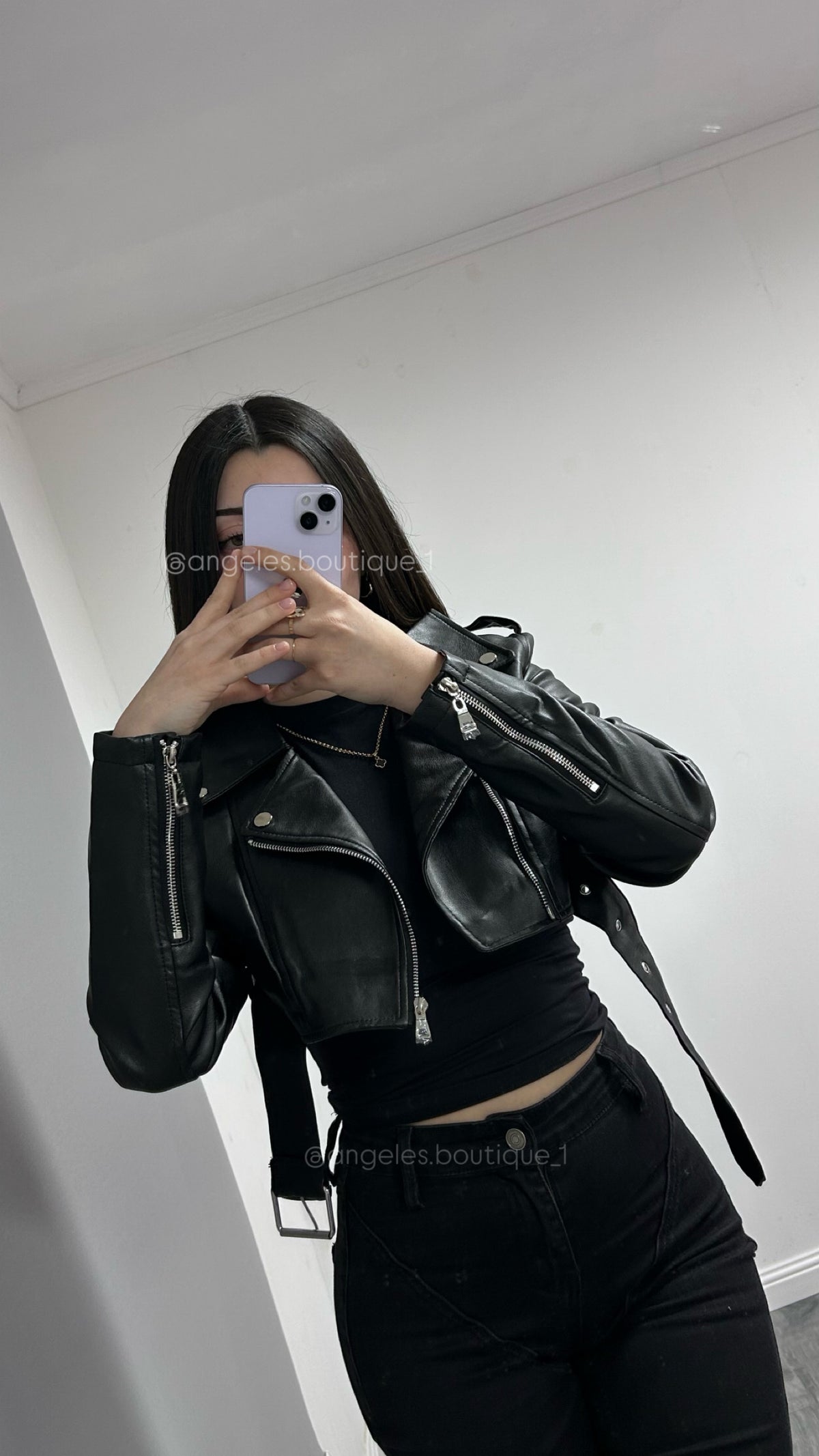 MINI JACKET CINTURÓN BLACK