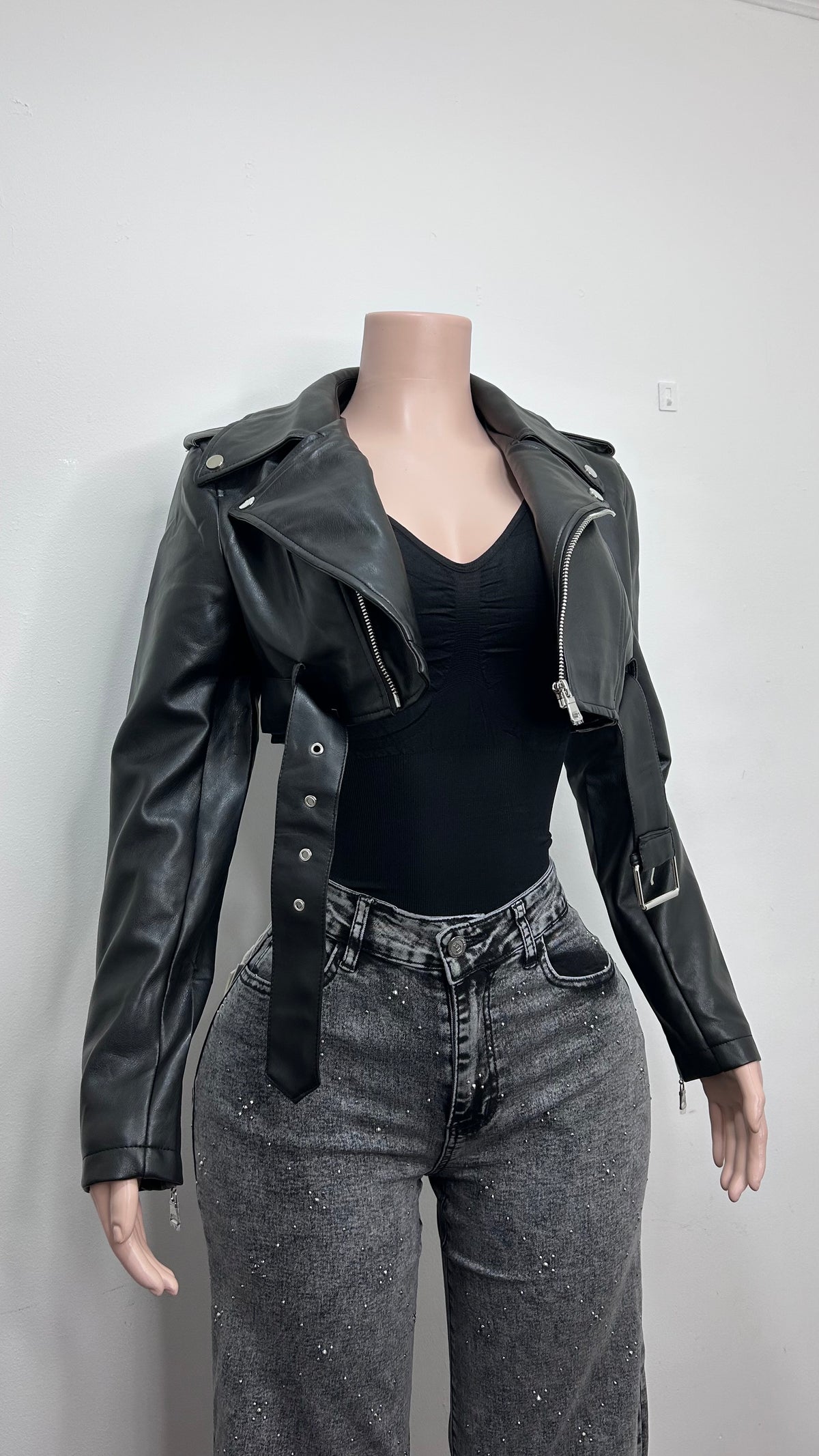MINI JACKET CINTURÓN BLACK