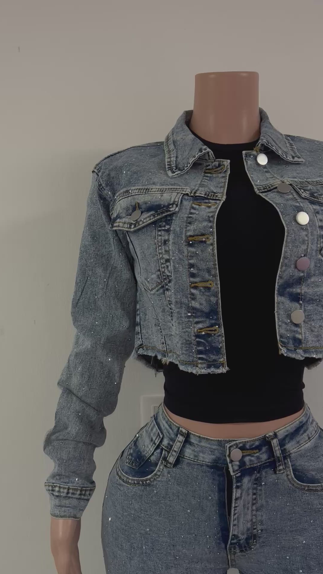 JACKET BRILLO CELESTE
